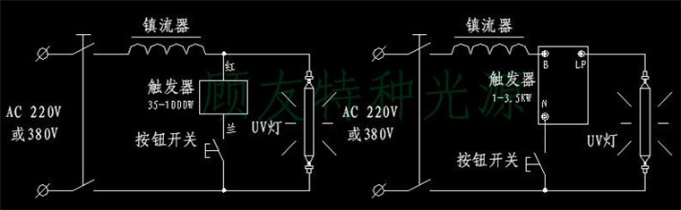 uv燈搭配觸發(fā)器的電路圖